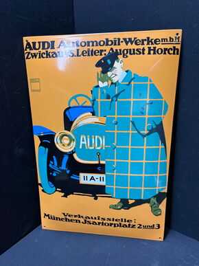 Audi Automobilwerke Emailschild (REPRODUKTION)