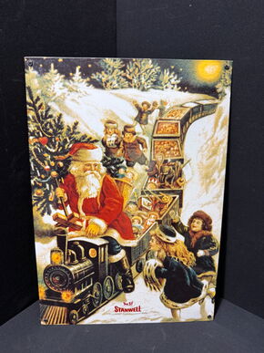 Stanwell - Weihnachtliches Lokomotivenmotiv (Emailleschild Reproduktion)