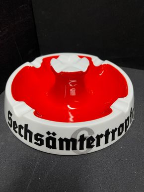 Sechsämtertropfen Porzellan-Stammtisch-Aschenbecher